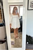 I personally have smaller boobs and a wider waist and hips and this was the best dress I've ever worn just for that reason. The top has the perfect amount of elastic to stay on my flat chest and still be long enough that my butt doesn't hang out the bottom. 10/10 - Kenzie D.