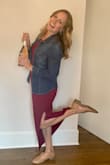 This dress is awesome to dress up or down! The slit is a nice height to be cute but not overexpose anything. I've worn it with heeled boots to a fancy dinner and I've dressed it down with sneakers. The color is fantastic! - Natalie M.