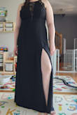 Absolutely love this dress, it's so classy looking but also sexy. Fits nicely so it doesn't hug a tummy. You can def wear without a bra or some pasties. Very comfortable. Can't wait to wear this over & over! - Laura K.