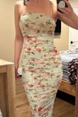 love this dress! it is so flattering, definitely snug to the body. has a stretch to it and very comfortable to wear all night. - Patricia C.