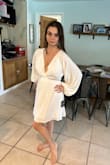 I like this dress very much. It was a little open in the cleavage area, but I'm going to stitch it a little and it's beautiful. - Gelena H.