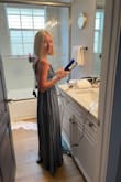 This dress is so pretty on and unique in style with the tie back and tassels. Bought for the beach and it was a great dress for an evening, beach dinner. Will get much use out of this dress. It's a bit long on me but as I walked along I just held it up in front of me. - Janet E.