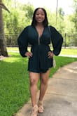 Loved how flowy and forgiving the material was. It does have a deep V-neck, I used a safety pin to hold it together for the level of cleavage I wanted - Tashanna H.