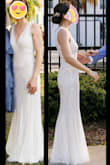 I didn't go to any bridal boutiques and I was pretty sure this was the one when I saw it on the website. This dress was comfortable and sparkly, taking me from the ceremony to dancing on the bar with ease. I got it hemmed and I also had the lining taken out just a little around my hips. I ordered an XS and am usually an XS or S in Lulu's dresses. - Jamie S.