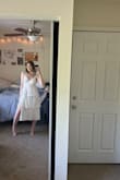 I love this dress so much! It fits a little too big, but its not enough to return it and go down a size. It is about the same length as my gown and will be perfect for grad pictures! The material is a really nice quality as well - Margaret N.