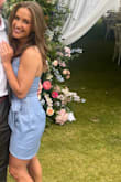 Wore it to a beach wedding! Beautiful material and a good color, my only qualm is that the side with the strap kept rolling down and exposing my nippie pad, but that could be due to my lack of bustiness >z got so many compliments! - Veronica W.