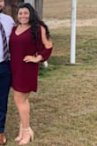 Pretty dress for an outdoor fall wedding. Material was nice and high quality. Got a lot of compliments on this dress. I should've ordered an XL to be a little more loose but I think it's true to size. - Emily A.