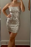 Overall, such a fun dress! I ordered a size S, and it truly does fit like a glove. I have an athletic build, so my only slight complaint is that is a bit snug around my ribcage. However, if I ordered up a size, I think it would have been too big. I am so excited to wear this to Taylor and definitely see myself wearing this again in the future! - Emily R.