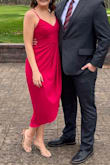 I usually waver between small and medium, but decided to size down based on other Lulus dresses I've worn. It was a bit snug, but I think the medium would've been too big. Maybe just a my-body-type thing! Otherwise, the dress is very pretty and simple, great for a wedding. And love the color! - Lindsey R.