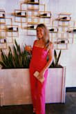 I wore this jumpsuit to a baby shower and a wedding weekend! The pant legs are long but worked for me with heels- would have to shorten if I was going for flats. Stretchy and comfy so you can eat/drink but still pulls in at the right places for a slimming effect. Highly recommend! - Louise W.
