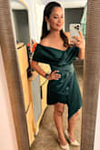 I purchased this dress in two different sizes due to reviews. I ended up keeping the M size and it was just stunning. I should've count the amount of complements I got when I wore it for a wedding event. - Rachel U.