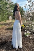 My daughter needed a quick, last-minute dress for prom & found this one. It fit perfectly but was too long for her. Needed a seamstress to hem the bottom. But it turned out perfect - Kim M.
