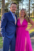I needed a dress to wear to a friends wedding so I bought this dress in navy & pink. Navy is my comfort color but there was something so striking about the pink! It fit me perfectly; However, I did get it hemmed a little bit, so it wasn't dragging on the dance floor. I wore it with an average heel and a sticky bra (would recommend the petals or individual cups instead of the clear clip sticky bra). I received so many compliments and I felt so confident all night!! - Chelsea B.