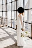 I wore this dress for my church wedding (small wedding before our big wedding in Mexico) and it was perfect! The material was thick and high quality, especially for the cheap price! Looked great in photos and hugged in all the right places. I am pregnant and it made me feel good about my cute little bump! Highly recommend. 

I am 5'3 and was probably around 125 lbs at this time... - Alexandra O.
