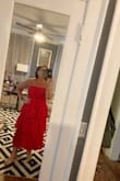 It's a very comfortable and pretty dress!! There's a stretch in it too!! - Lana S.