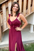 I've worn this dress twice now, one for a wedding and one for a sorority formal. I AM OBSESSED! It flows so nicely and isn't too heavy. Super comfortable. It doesn't have adjustable straps thought so keep that in mind, but it fit me perfectly and I will keep wearing it until the day I can't fit into it anymore!!!! - Jackie L.