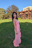 Wore this to a friend's wedding and the fit was true to size.  I'm pretty petite and didn't have to worry about any slippage throughout the night! The color was fitting for Spring too. - CYNTHIA H.