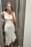 Loved this dress! I felt so pretty in it, I dressed it down for my rehearsal dinner and actually loved it so much I changed into it at the end of my reception. It was a little tight at first but no uncomfortable. - Mary W.