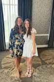 I ordered this dress for a bridal shower and was overjoyed with it! I received so many compliments! Tip: May want to use double-sided tape if busty as the vee was low. - Kelly M.