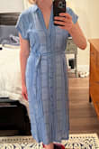 I had been eyeing this dress for a while and finally bought it. Love the color but ultimately it would need a bit too much fiddling around to make it work for me. It's very low cut so I would need a different bra and/or shell underneath to make it work and that's not what I was looking for with this one. Oh well! - Jen C.