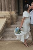 I wore this dress as a wedding gown for my civil ceremony! A little snug on the butt/tummy area but in a good way! Still very flattering. - Taylor H.