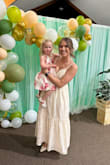 Perfect dress for my bridal shower. I got so many compliments. I'm glad I listened to the reviews and sized up. It was perfect and sooo comfy. Normally a medium for a large. - Grace J.
