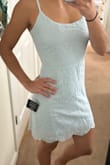 Super light and airy summer dress!! Can be a bit tight in the rib cage if sitting down but otherwise very cute. Can also get wrinkles easily if sitting for a long time. - Jacqueline B.