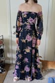 It's my favorite dress I've bought. I'm thin, tall, and hardly curvy and it fits like a (somewhat tight) glove. Fabric is flowy and nice, but you need tall heels to wear without hemming the cute flowy bottom. It's not breathable so it wouldn't be totally comfy in a hot and humid atmosphere. I went with XS based on the size recommendation--at first, I wasn't sure I would be able to close the top. With help, I can clasp it closed and it fits really well, but I think my shoulders/bust are wider than the XS is supposed to accommodate. Hugs the waist beautifully. The sleeves are beautiful but limit motion just slightly. Otherwise, I really love this thing. Can't wait to find every excuse to wear it :) - Kate H.