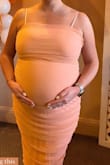 Loved this dress for my baby shower. Really comfortable! It has a small amount of shimmer. - Ellen T.
