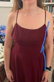 I purchased a few different dresses to find a style I like for a bridesmaid dress for a friend's wedding. This dress has a very flattering cut and fit my waist very well. The open back is lovely, but the straps were very thin and a little tricky to get adjusted and have lay nicely. I didn't end up keeping it because it didn't fit my chest quite right and had some gapping around the sides. If I had sized down it would have been too snug on my waist. Overall a great dress, just not quite right for me! - Kailey M.