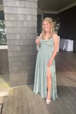 So many compliments, so flattering, beautiful color, adjustable. Runs very long, I need to get it hemmed for the next wear! But easy to tie up on the dance floor. - Louise W.
