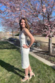 The dress was perfect!!! I did not need a bra with it since I could adjust the straps. The material was very nice, it did not wrinkle easily. It was honestly perfect! - Sarah T.