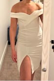 This dress is beautiful and fits perfectly on my body. Normally I am size S on top and M for bottoms but the small size of this dress was perfect for me. Great quality and there is two layers of fabric so not transparent at all. - Oriana M.