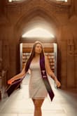 Wore this for my graduation photos and it was so flattering. It did limit some walking/sitting movement but was comfortable otherwise. - Kat W.