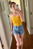 This is so cute! And the back detailing is so fun! I own a lot of bodysuits from Lulus and the xs for me is always a win! This fits me really well. You can see in the back there's a tiny bit of bunching/folding on the sides where the straps meet, but it didn't impact the fit at all. Can't wait to wear this all summer! - Jenn S.