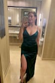 I wore this dress to a work event and got so many compliments all night. The color is so perfect and the medium fit me perfect. Sometimes I can do small in Lulus dresses but with the satin it didnt have quite as much give. Overall Im so happy with this dress I will probably get the black color to wear for my work event next year! - Alexis C.
