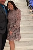 I wore this dress to a spring wedding. Loved the long sleeves since it is always cold in wedding venues. Super comfortable and very flattering!!! - Amber P.
