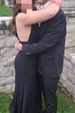 Bought this for daughter's spring formal in emergency when the prior dress caused scratches and chafing from the sequins. The dress is beautiful and elegant. I was worried the sides were cut shallow would show too much but that wasn't the case at all. Only issue was the dress was really long. Had to cut off 6" from the bottom plus add a 1.5" hem just so she could wear it, but she is on the short side. - Brenda S.