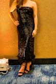 I felt soooo good in this dress. Perfect midi length and the feather hem is so fun. - Megan C.