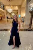This gown is really pretty and perfect for a gala I attended in D.C. Being only 5'2 I was thrilled I didn't have to get this hemmed. However, the zipper is not great and broke upon trying on. I took it to a seamstress and she replaced so now it is perfect, but out of pocket an additional $26. - Jessica T.