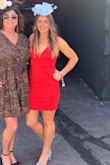 I bought this dress to wear to Thurby. I'm 5'4 and around 140 pounds. The medium size dress fit me perfectly! I don't have one complaint about this dress! - Hilary H.