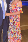 This was a really fun dress for a May wedding! The pattern and ruffles hide a lot, but still gives a great silhouette. The colors are vibrant without being too loud. Also works for a larger chest (38D). Definitely worth trying!! - Carrie G.