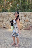 I got so many compliments on this dress. I felt very comfortable and all dressed up at the same time. The sleeves are so pretty. I wore my hair half up to show them off. The only slight problem is that I wish the belt went around the back, too. - Jill S.
