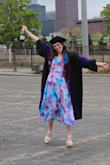 I wore this dress for my law school graduation this past weekend and felt beautiful!! It fit like a glove, was unbelievably flattering, and the colors are striking. There is not one negative thing I have to say! So glad I had this dress for one of the most important days of my life. - Shayla S.