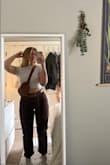 These pants are so comfy and make my butt look so good. Pants usually are a little too big right at my waist cause my hips are wide. I love them and have already worn them a few times! - Julia P.