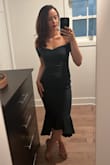 I wore this dress to a gala and absolutely loved it! It's a little tight to get on but once it's on it fits perfectly. I have a bigger bum and dresses can fit a little awkward on me but this dress hugs in all the right places! I got so many compliments and felt stunning the whole night! It is a must have! - Sierra D.