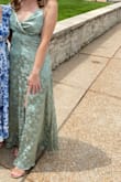 I wore this dress as a bridesmaid dress for my friend's wedding! Similar to other dresses I have bought from Lulu's, I ordered a small and it fit perfectly (I usually am a S or M in other brands). I was a bit skeptical online if I was going to like it but the fabric was much prettier in person. The material felt quality and wasn't too heavy for a warm spring day. I was wearing 4" heels and it was a bit off the ground so I didn't even need to get it hemmed (I am 5'8"). It was maybe a tad bit loose in the bust but I also have a smaller chest. The adjustable straps are nice. Definitely would buy again and recommend to others! I am really glad I went with this dress, it was perfect for the occasion and beautiful. - Lauren F.