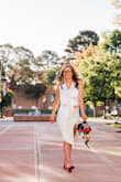 I got this dress for my graduation and plan to wear it again for my rehearsal dinner. It fits perfectly, and love the design. I have a small chest and love that I don't need a large chest to fill out this dress. - Kryisa L.