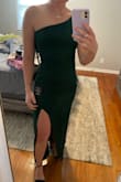 Loved the dress! Debated between small and x-small and am glad I went with the xs with having smaller breast! Length is great and material is thick but still stretchy! - Samantha S.