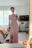 I ordered this dress for a wedding I'm going to be a bridesmaid in this fall and I love it! The color/fabric is very pretty, and the top fits perfectly. I was excited to see there was an xxs option! It is very long on me but I was kind of expecting that. Very happy with my purchase, and excited to wear my dress in the wedding! - Emma C.